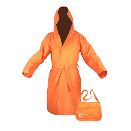 KIDDY BOY'S TECHNICAL BATHROBE FOR BOYS AND BOYS IN ORANGE MICROFIBER 2