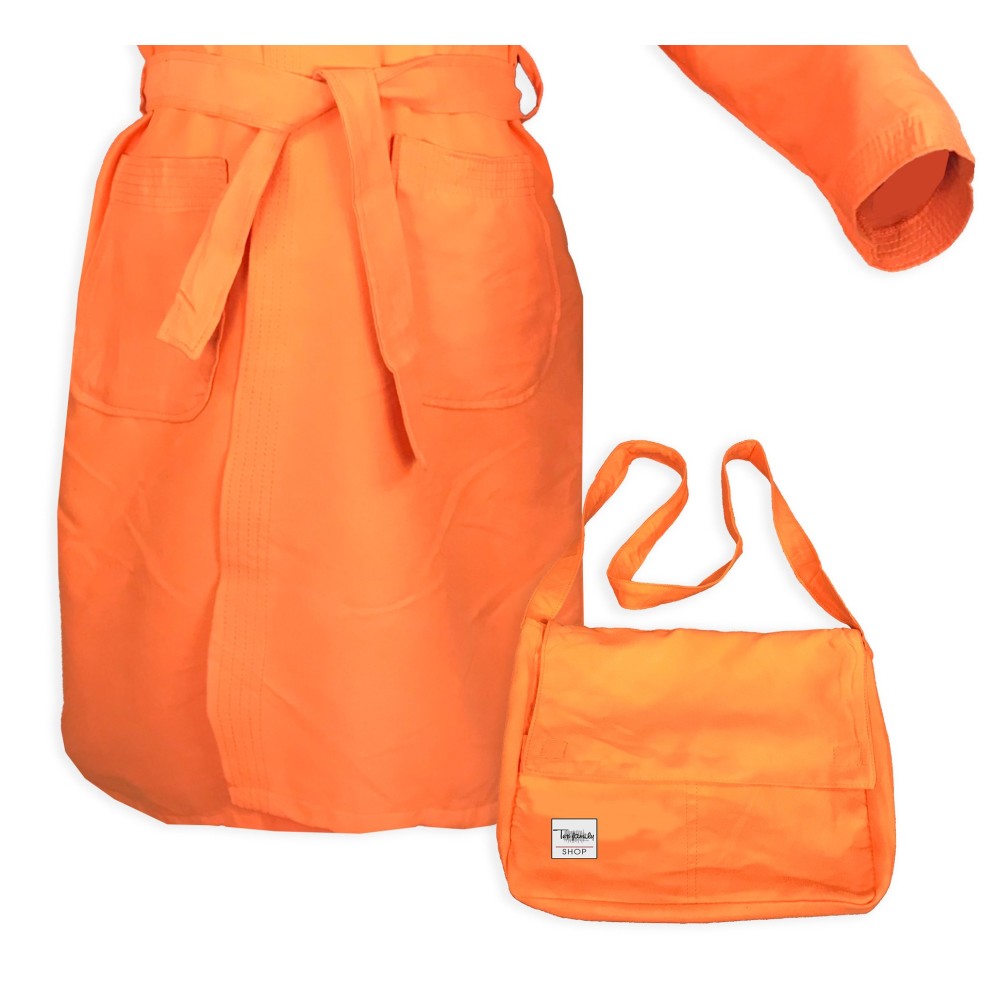 KIDDY BOY'S TECHNICAL BATHROBE FOR BOYS AND BOYS IN ORANGE MICROFIBER
