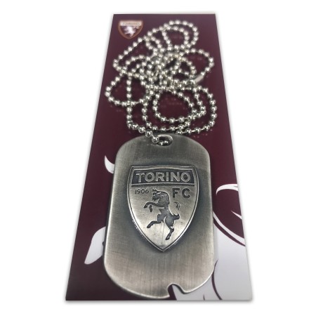 ESCUDO DE METAL ENVEJECIDO CON CADENA EN EL CUELLO LOGOTIPO OFICIAL DEL TORINO FC y postal de TORINO È