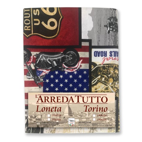 HANDTUCH COPRITUTTO GRAN FOULARD TAGESDECKE SOFABEZUG LONETA STOFF U.S. ROUTE 66 NEU
