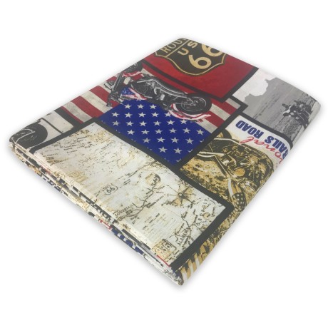 TOWEL COPRITUTTO GRAN FOULARD BEDSPREAD SOFA COVER LONETA FABRIC U.S. ROUTE 66 NEW 2