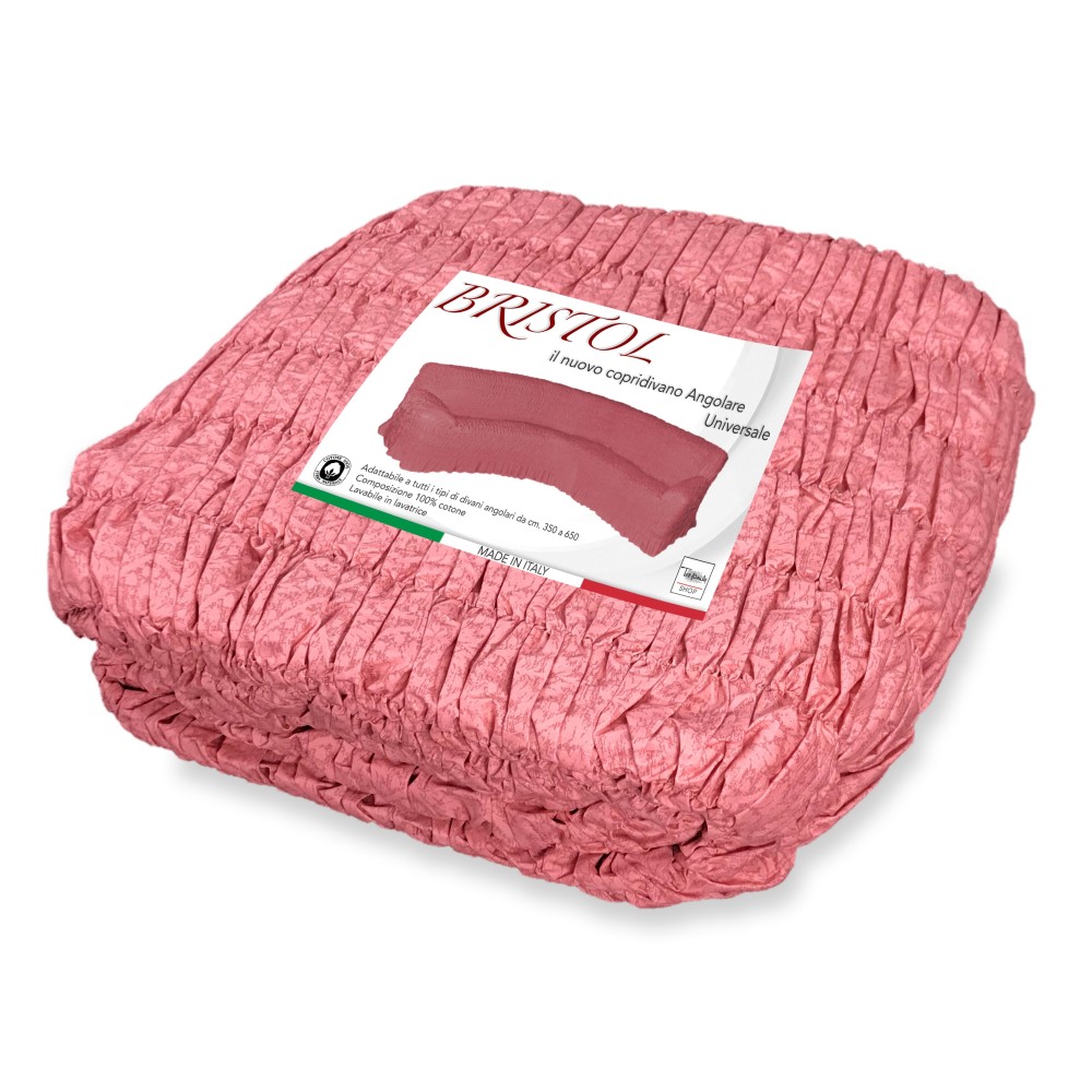 FUNDA DE SOFÁ ESQUINERO UNIVERSAL BRISTOL ROSA LISO
