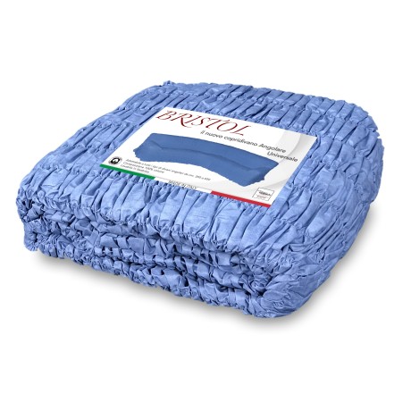 BRISTOL UNIVERSAL CORNER SOFA COVER PLAIN BLUE