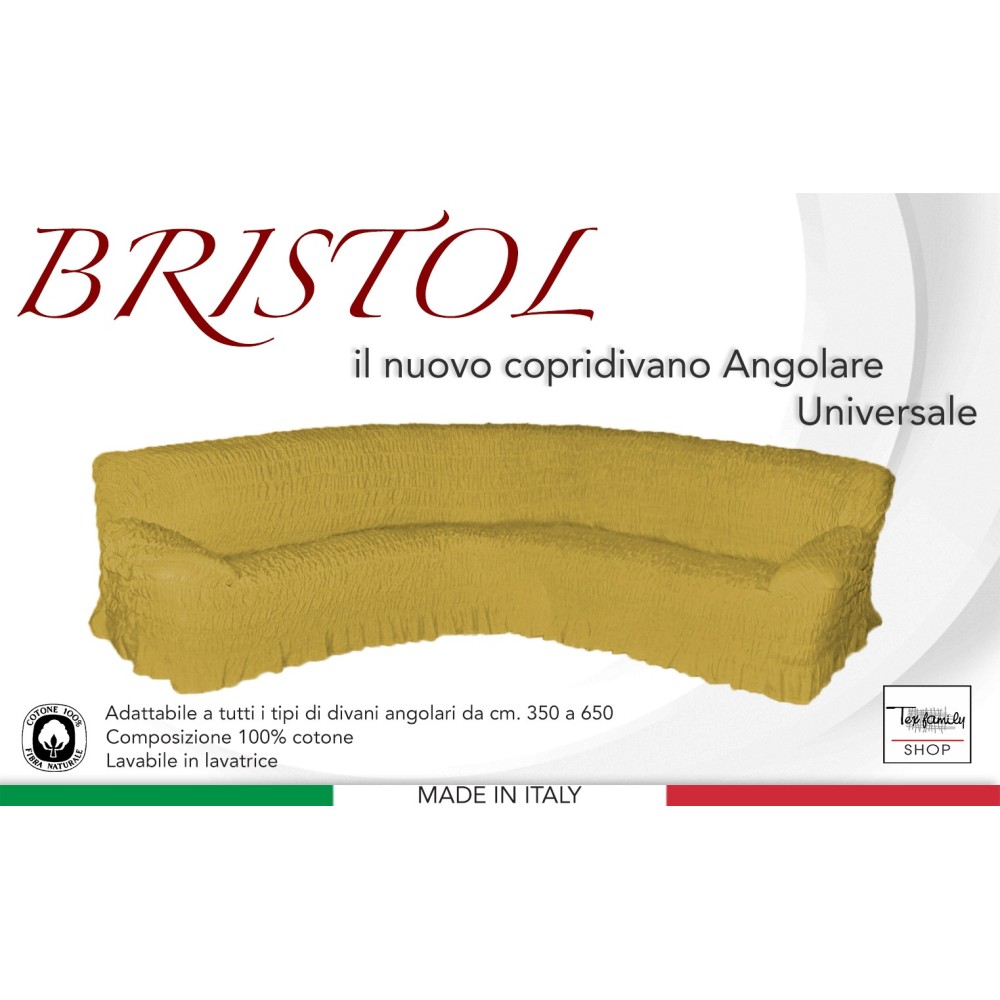 UNIVERSAL CORNER SOFA COVER BRISTOL SOLID OCHRE