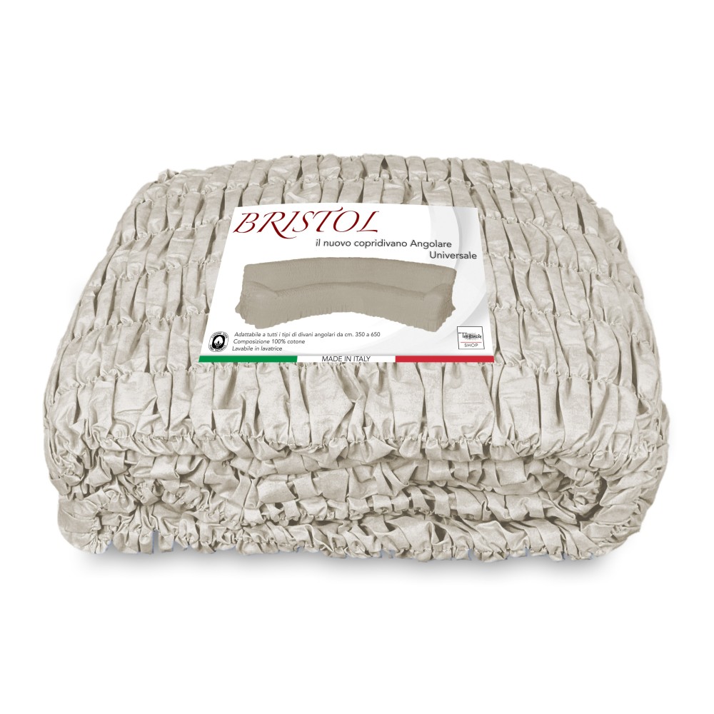 FUNDA DE SOFÁ ESQUINERO UNIVERSAL BRISTOL CREAM LISO