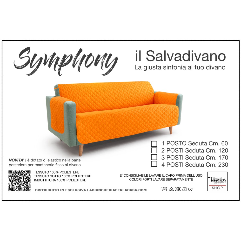 NEUER AR SOFABEZUG SYMPHONY GESTEPPTER ORANGEFARBENER SOFASCHUTZ