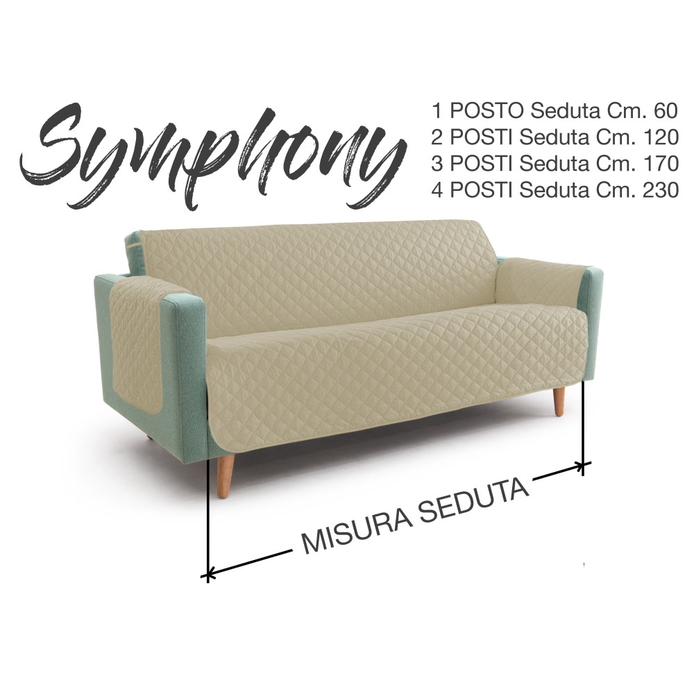 NOUVEAU Couverture de canapé BG SALVADIVANO SYMPHONIE MATELASSÉ BEIGE