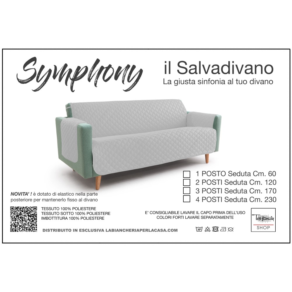 NEW GR SOFA COVER SYMPHONY QUILTED SOFA PROTECTOR GREY