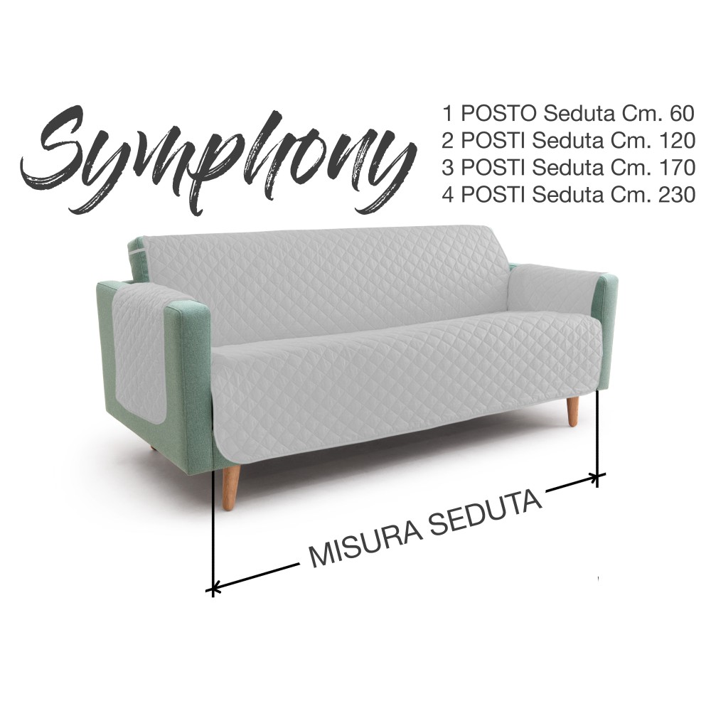 NEW GR SOFA COVER SYMPHONY QUILTED SOFA PROTECTOR GREY