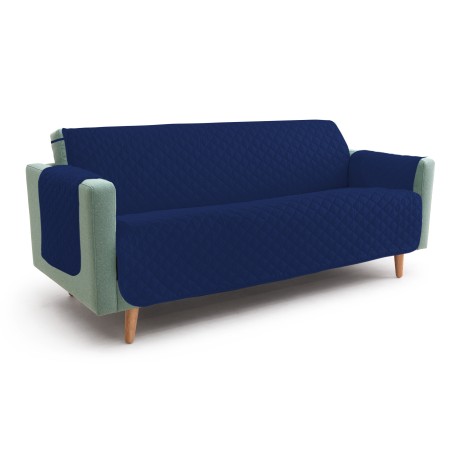 NOUVEAU Couverture de canapé BL SALVADIVANO SYMPHONIE MATELASSÉ BLEU 2