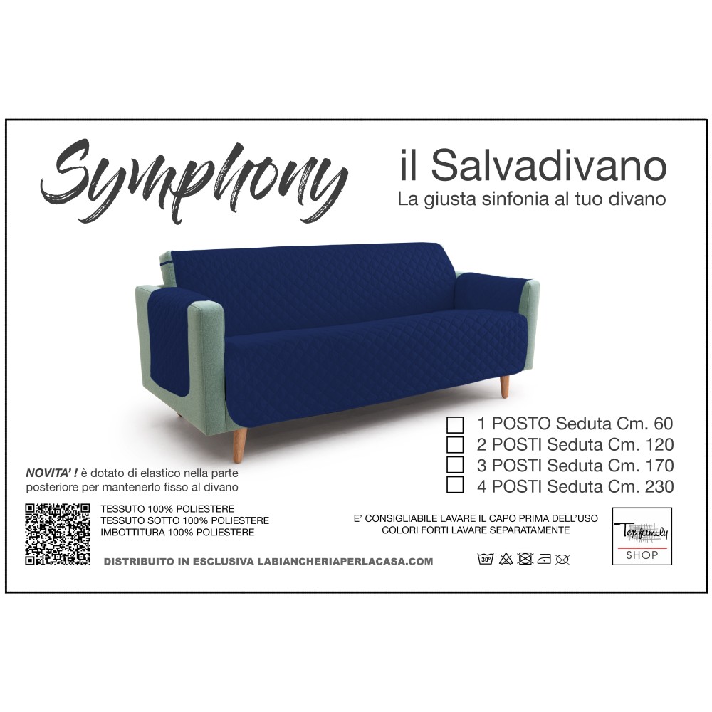 NEW BL SOFA COVER SYMPHONY QUILTED SOFA PROTECTOR BLUE
