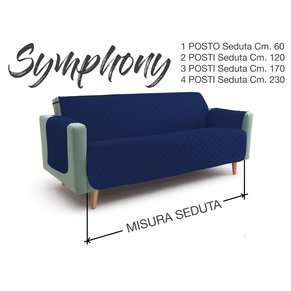 NEW BL SOFA COVER SYMPHONY QUILTED SOFA PROTECTOR BLUE