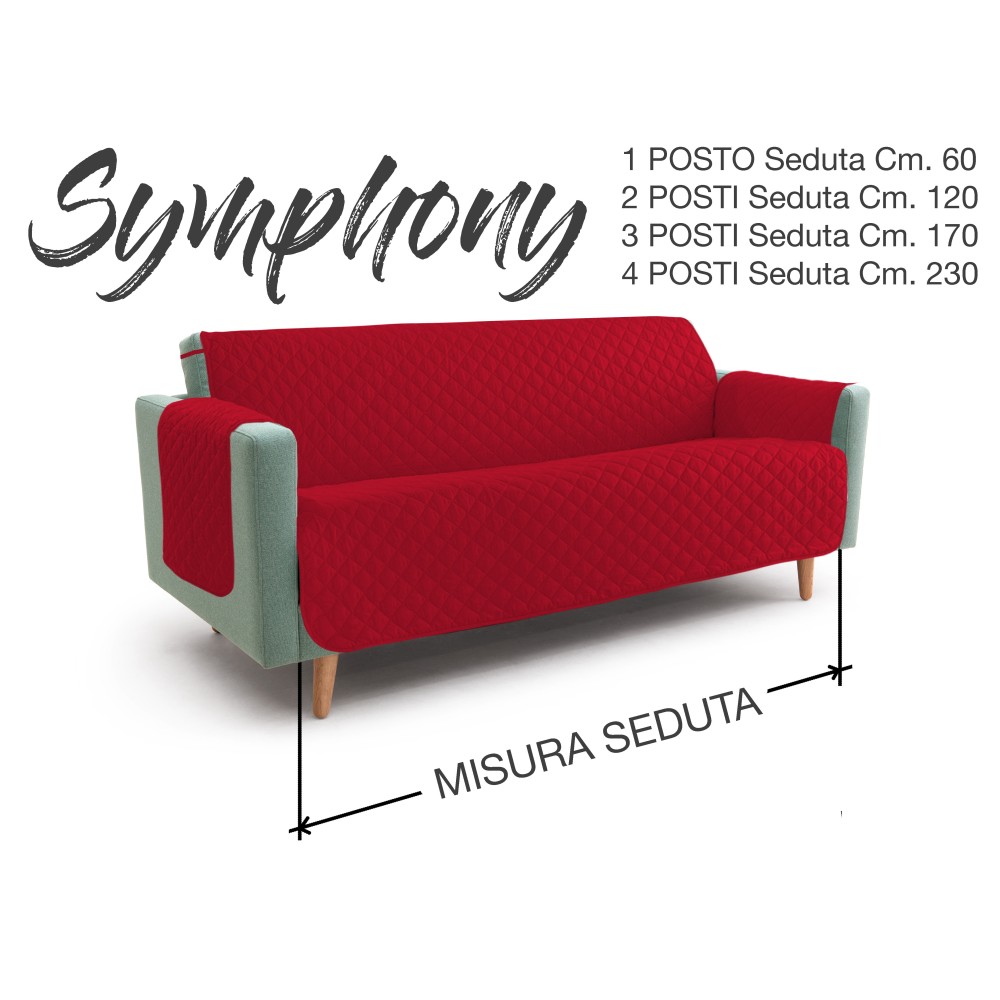 Couverture de canapé BX SALVADIVANO SYMPHONIE MATELASSÉ-ROUGE BORDEAUX