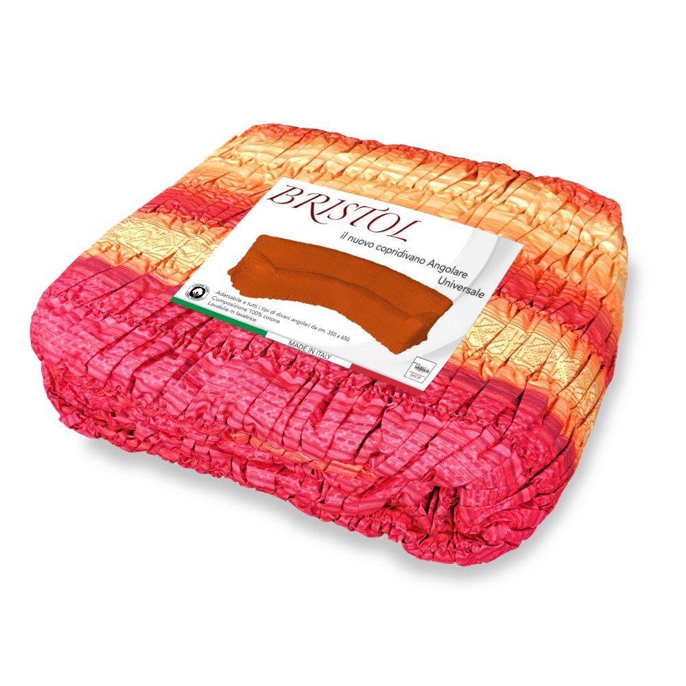 UNIVERSAL CORNER SOFA COVER BRISTOL ETHNIC BORDEAUX