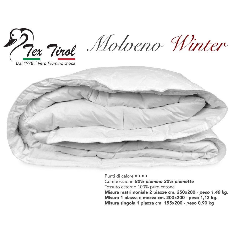 DUVET D'OIE TEX TIROL © MOLVENO HIVER 80% DUVET D'OIE ET 20% DE PLUMES D'OIE