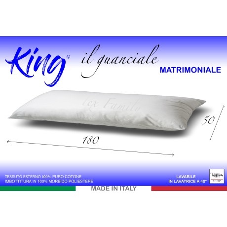 KING PILLOW DOPPELBETT KISSEN cm. 180 MIS. CM. 50 X 180