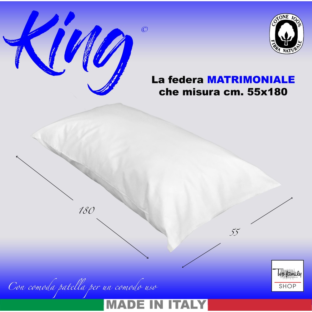 KINGSIZE-DOPPEL-KISSENBEZUG GRÖSSE cm. 55 x 180 cm