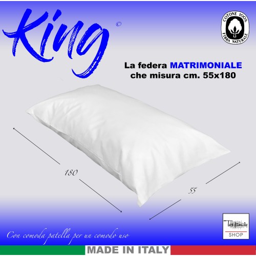 KINGSIZE-DOPPEL-KISSENBEZUG GRÖSSE cm. 55 x 180 cm