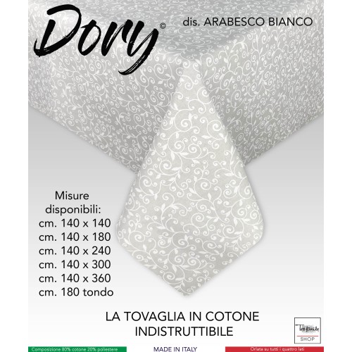 DORY TISCHDECKE WEISS ARABESQUE