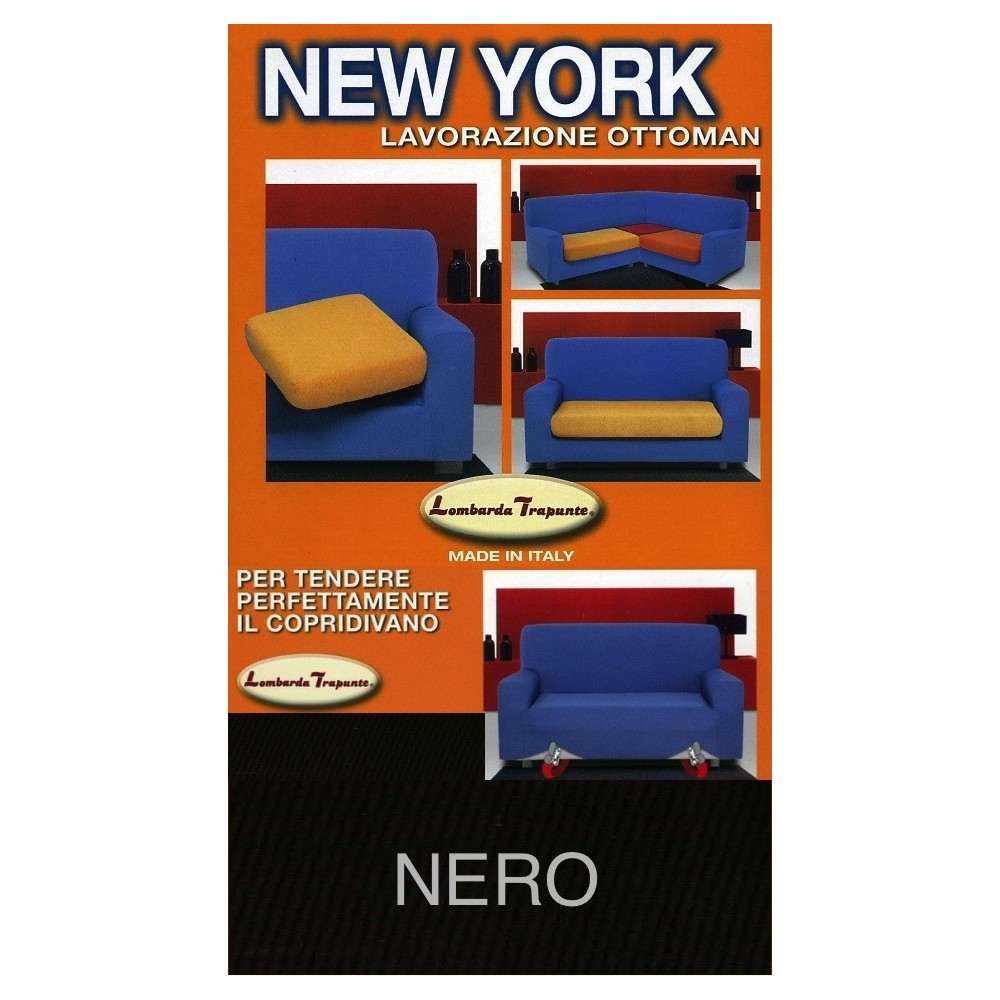 Copridivano Nero Elasticizzato, Antigraffio, per Divani con Braccioli, Telo Divano Universale, Made in Italy