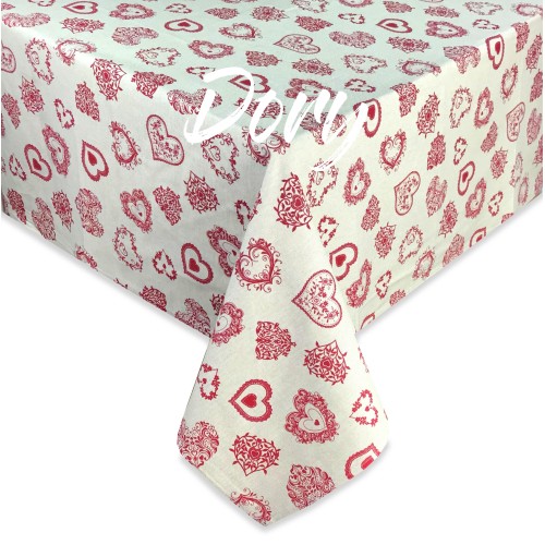 MANTEL DORY TIROLESA CORAZÓN ROJO