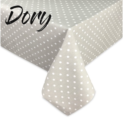 DORY TABLECLOTH DESIGN WHITE POLKA DOTS