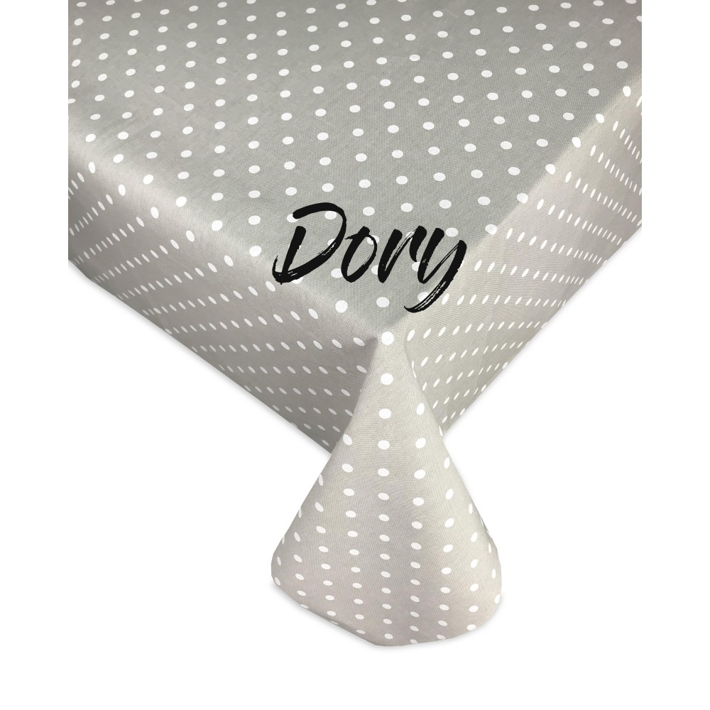 DORY TISCHDECKE DESIGN WEISS POLKA DOTS