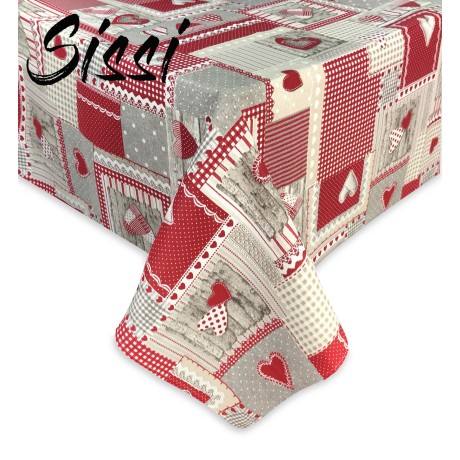 MANTEL SISSI EN ALGODÓN APRICA ROJO