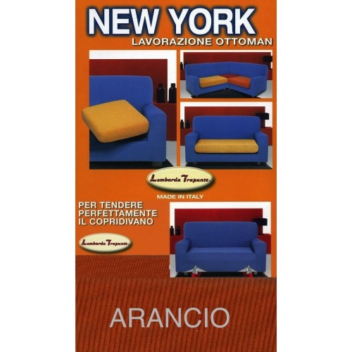 New York Orange Stretch Sofa Bezug, kratzfest, für Sofas mit Armlehnen, Universal Sofa Bezug, Made in Italy