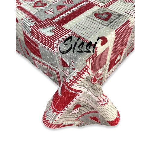 MANTEL SISSI EN ALGODÓN APRICA ROJO