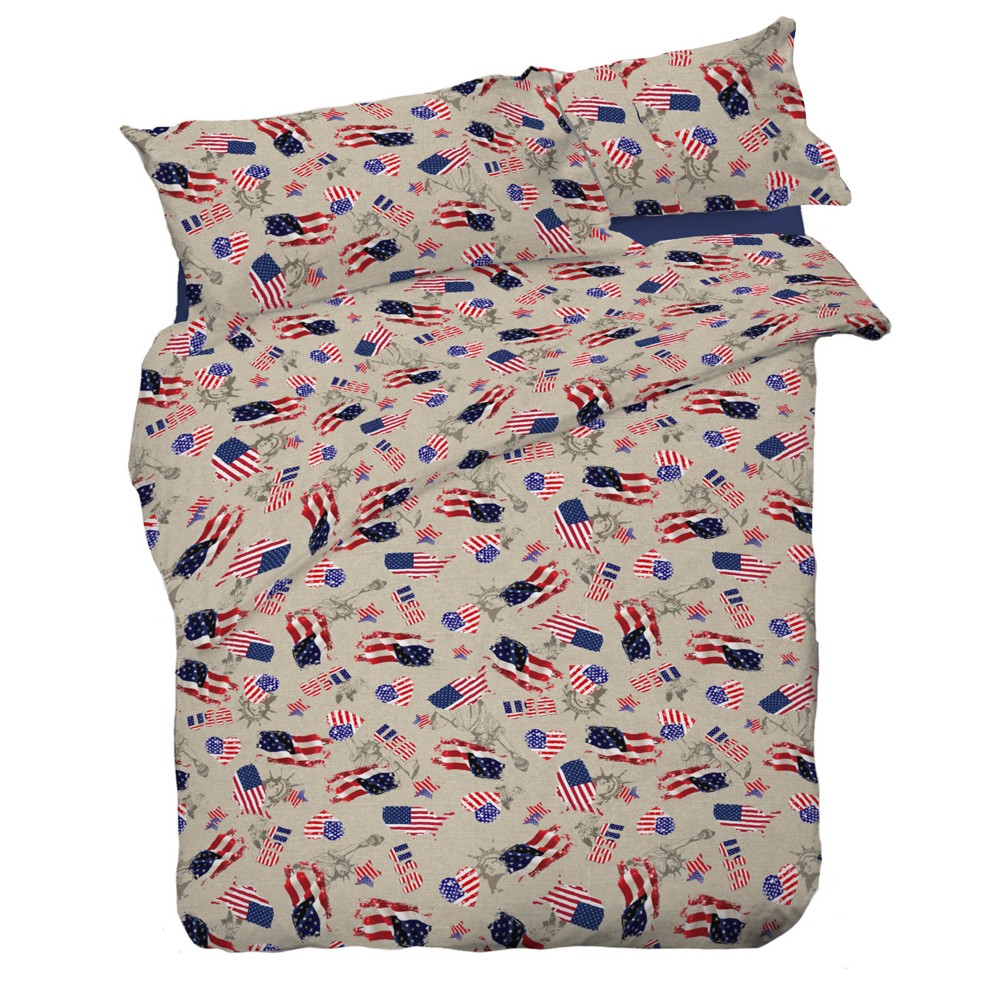 FUNDA NÓRDICA BANDERA AMERICANA AMERICANA DIS. BANDERAS