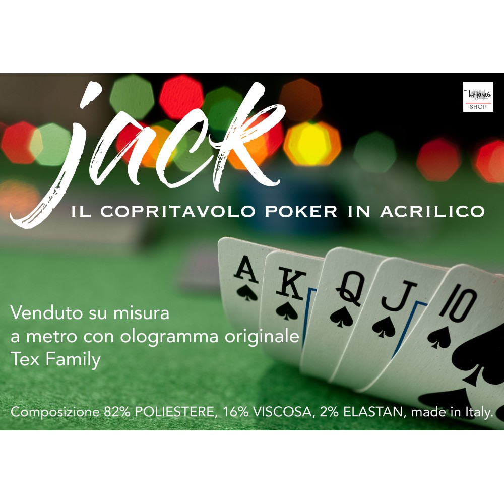 TISCHDECKE SPIELKARTEN ACRLICO GRÜN PERSONALISIERT H.cm. 150 MIT HOLOGRAM
