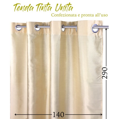 SOLID COLOR GOLDEN YELLOW CURTAIN CM.140X290 PACKAGED 2