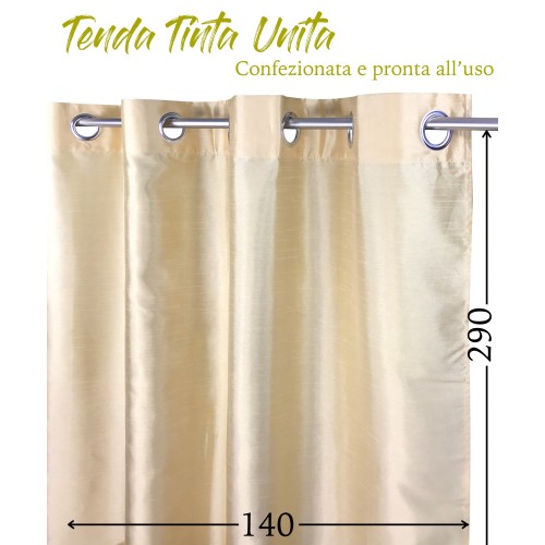 SOLID COLOR GOLDEN YELLOW CURTAIN CM.140X290 PACKAGED