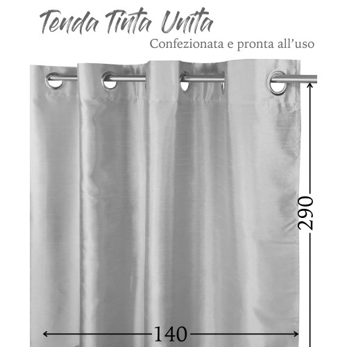 SOLID COLOR CURTAIN PEARL GRAY CM.140X290 PACKAGED