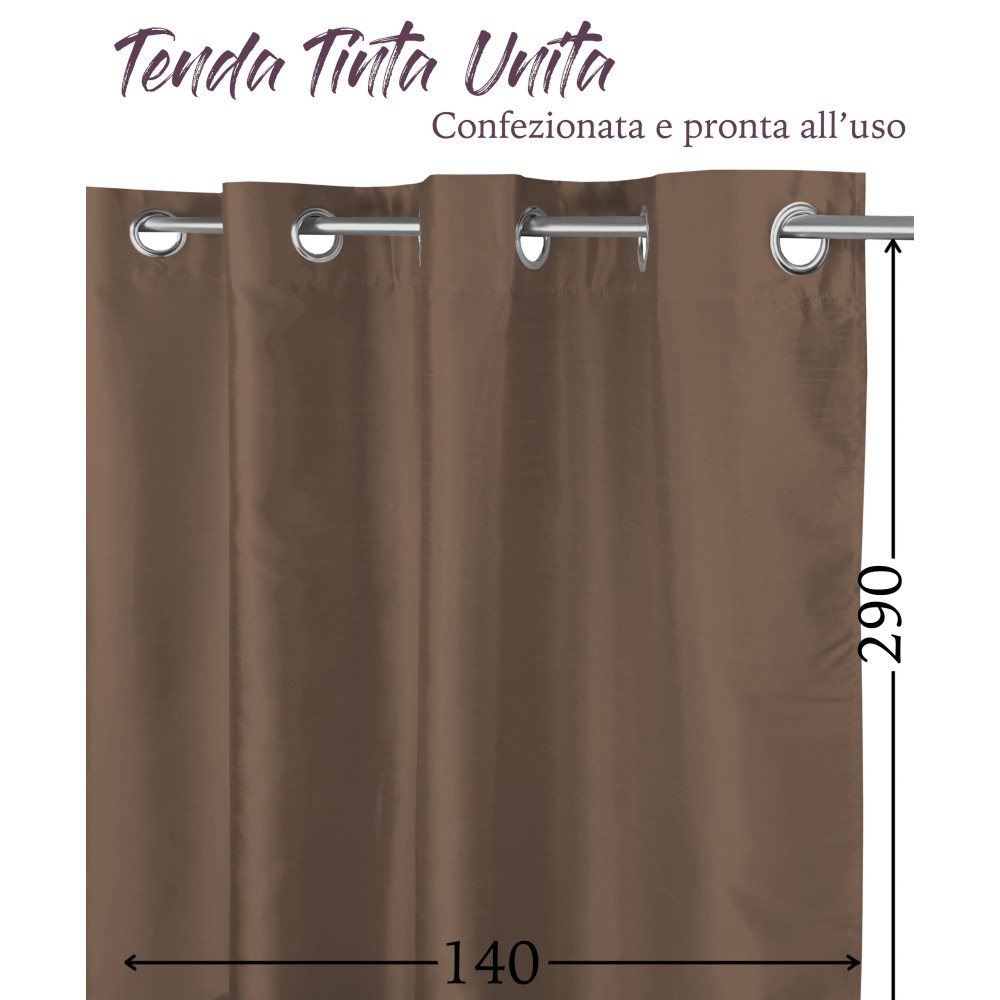 CORTINA MARRÓN MACIZA CM.140X290 EMPAQUETADA