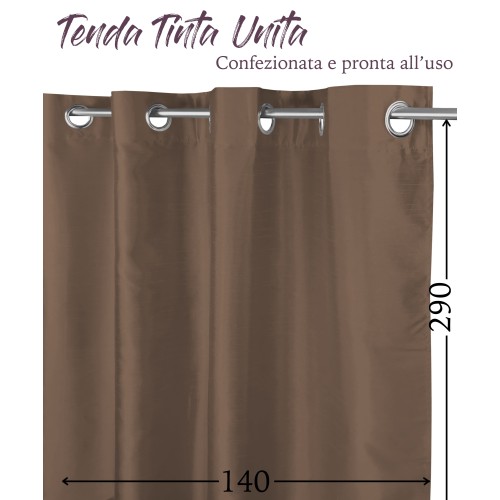 SOLID BROWN CURTAIN CM.140X290 PACKAGED