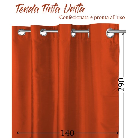 EINFARBIGER VORHANG ROSTORANGE CM.140X290 VERPACKT 2