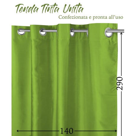 CORTINA VERDE MACIZA CM.140X290 EMPAQUETADA 2