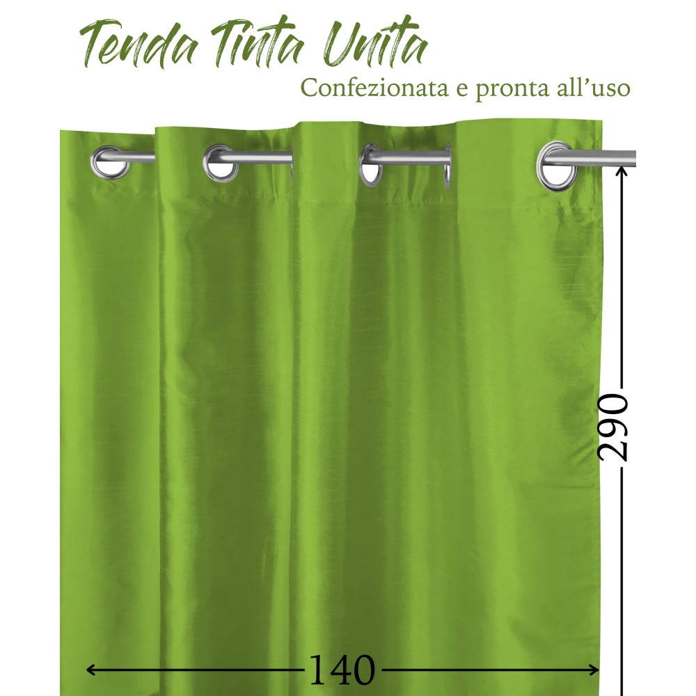 CORTINA VERDE MACIZA CM.140X290 EMPAQUETADA