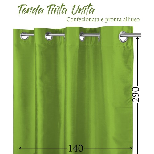 CORTINA VERDE MACIZA CM.140X290 EMPAQUETADA