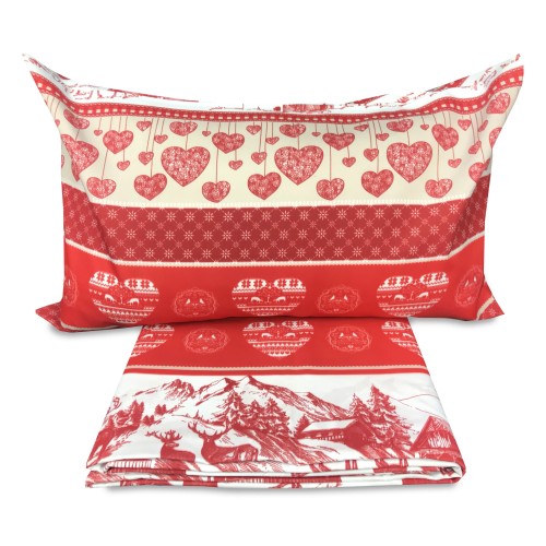 MITEX PIAN BENOT TYROLEAN DUVET COVER WITH DEER HEARTS AND HUTS