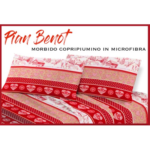 FUNDA NÓRDICA TIROLESA MITEX PIAN BENOT CON CORAZONES DE CIERVO Y CABAÑAS