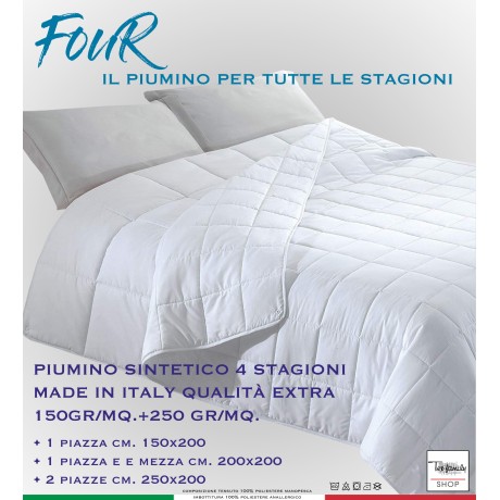 SYNTHETISCHE 4-JAHRESZEITEN-BETTDECKE FOUR MADE IN ITALY EXTRA QUALITÄT 150GR/M²+250 GR/M². 2