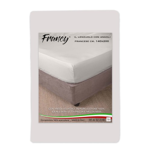 FRENCH BEIGE FITTED SHEET 1 AND A HALF 140 LARGE MAXI