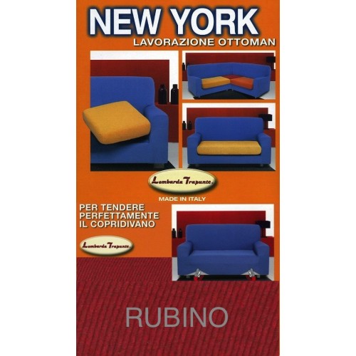 Housse de canapé extensible rouge rubis New York, résistante aux rayures, pour canapés avec accoudoirs, housse de canapé univers