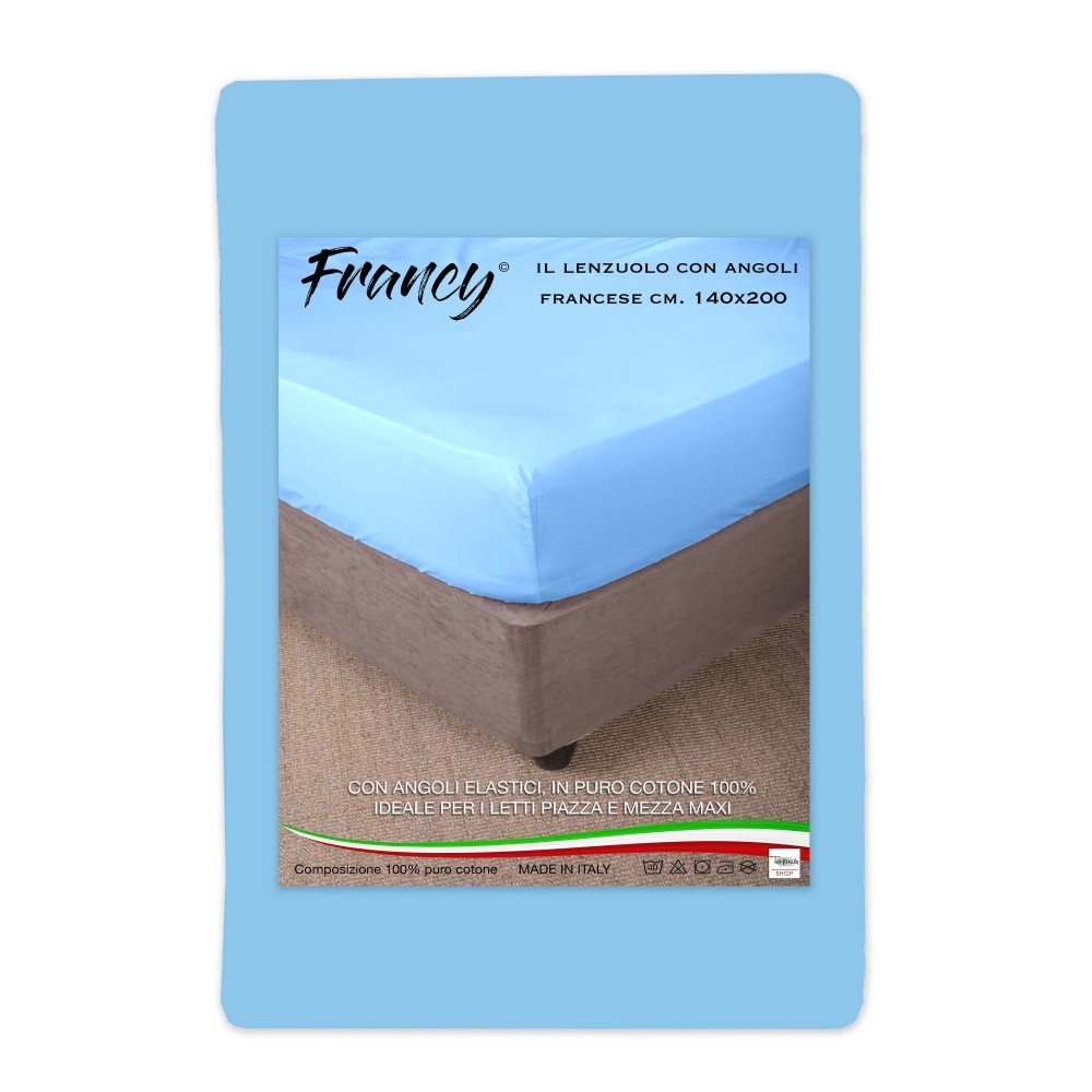 SÁBANA FRANCY CON ESQUINAS AZUL FRANCÉS 1 MAXI Y MEDIO GRANDE