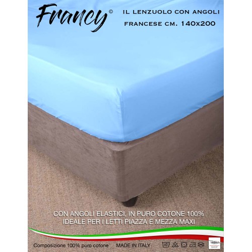 SÁBANA FRANCY CON ESQUINAS AZUL FRANCÉS 1 MAXI Y MEDIO GRANDE