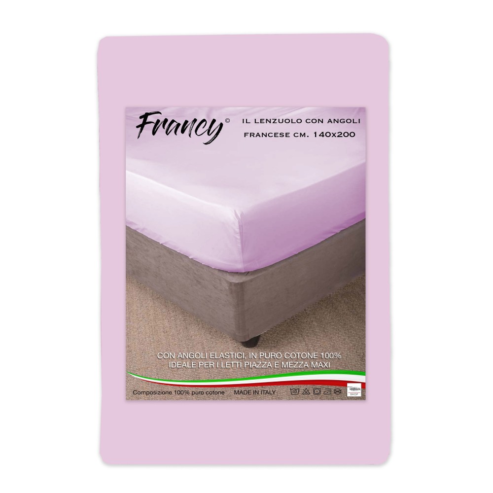 FRANCY FITTED SHEET FRENCH PINK 1 AND A HALF LARGE MAXI