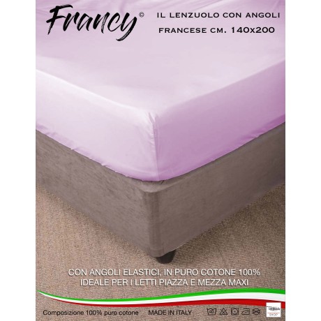 FRANCY FITTED SHEET FRENCH PINK 1 AND A HALF LARGE MAXI 2
